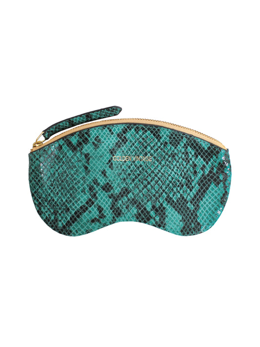 Etui à lunettes Cuir Python Emeraude